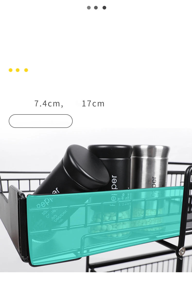 Under The Kitchen Sink Storage Rack Drawer Type Can Be Pushed and Pulled Under The Cabinet Telescopic Double Shelf
